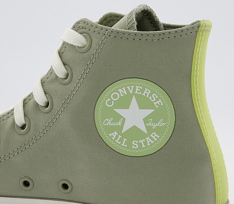 Converse Star Hi Forhandler Danmark - Sneakers Dame Grøn / Hvide
